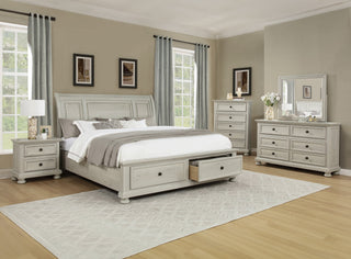 Claribelle White Storage Platform Sleigh Bedroom Set from Decor Furniture