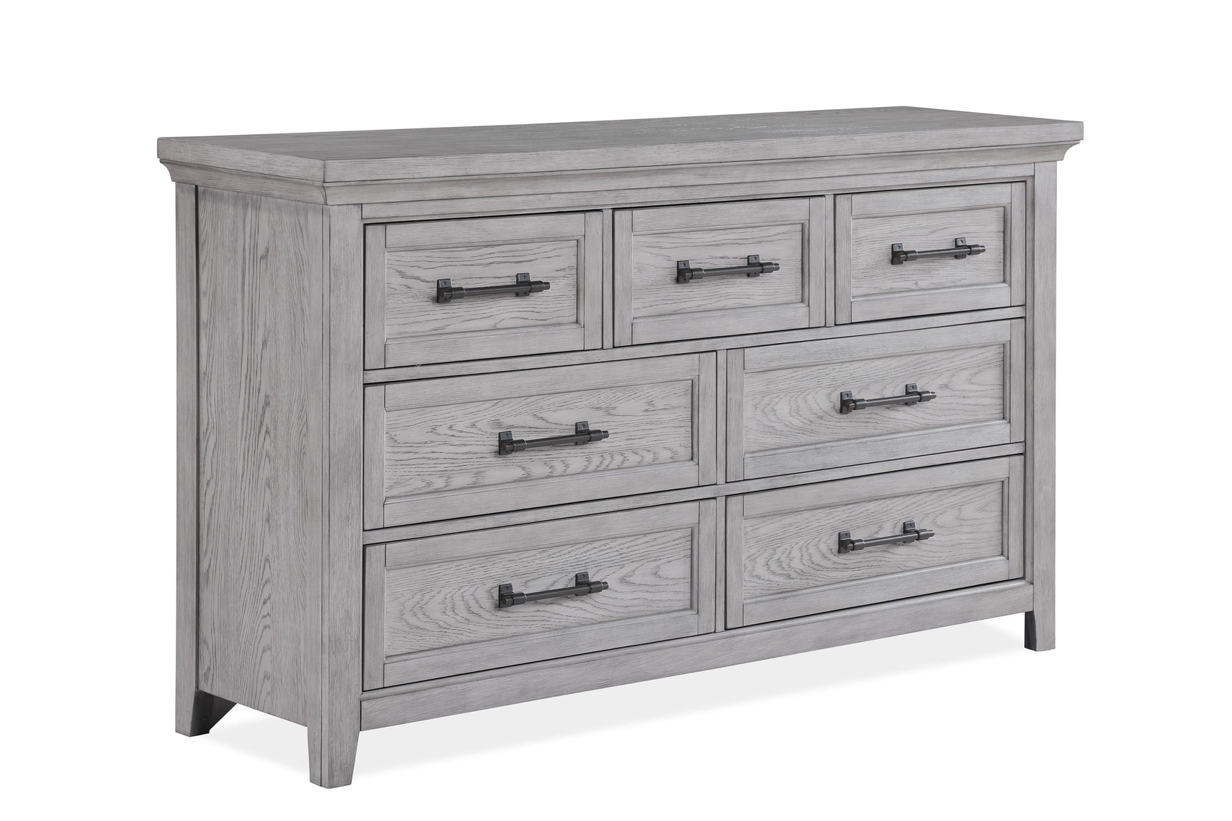 Side view of Beckett Gray Panel Bedroom Set bed