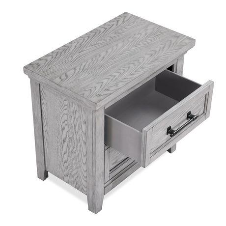 Beckett Gray nightstand side angle
