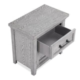 Side view of Beckett Gray Panel Bedroom Set bed