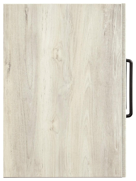 Cambeck whitewash narrow chest of drawers top view
