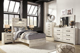 Cambeck Whitewash Twin Panel Bed - full bed view in room setting