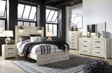 Cambeck Whitewash Queen Panel Bed with close detail of finish texture