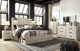 Cambeck Whitewash King Panel Bed full side view