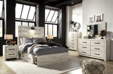 Cambeck whitewash full bed displayed in room setting
