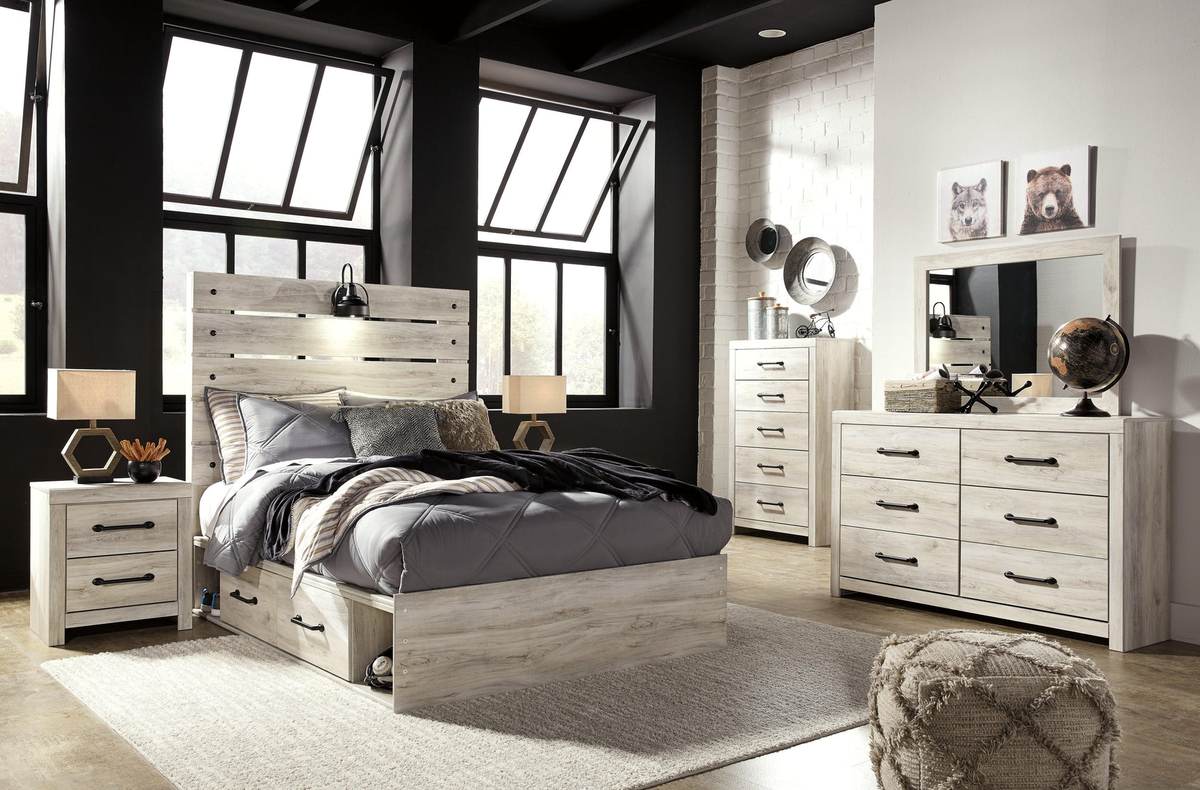 Cambeck Bed with bedding styled