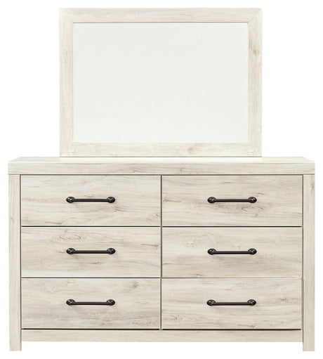 Head-on view of Cambeck Dresser and attached mirror