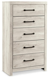 Cambeck Chest of Drawers angled closed drawers, whitewash finish