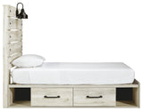 Side-angle showing the dark industrial hardware on Cambeck bed