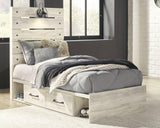 Cambeck Whitewash Twin Panel Bed close-up on headboard