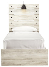 Cambeck Whitewash Twin Panel Bed - headboard close-up