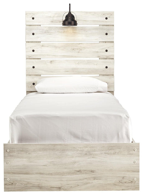 Cambeck Whitewash Twin Panel Bed - headboard close-up