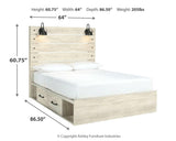 Queen panel footboard of Cambeck bed in whitewash finish