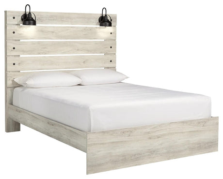 Cambeck Whitewash Queen Panel Bed angle view showing headboard