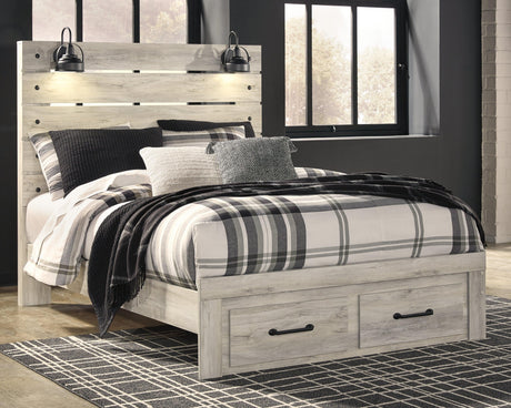 Cambeck whitewash bed corner with panel detail