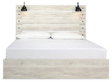 Cambeck Whitewash King Panel Bed head-on view showing headboard