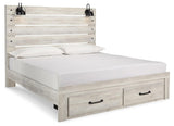 Cambeck King Bed storage drawers side angle