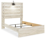 Cambeck Whitewash Full Panel Bed - side view illustrating bed frame