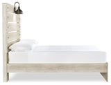 Cambeck Whitewash Full Panel Bed - side profile showing panel rails