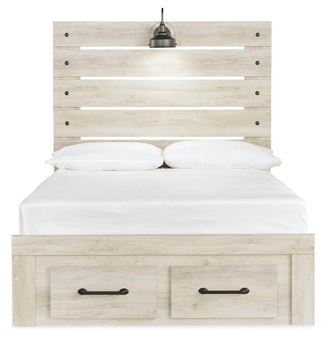 Cambeck whitewash full bed head-on view