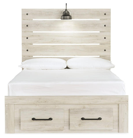 Cambeck whitewash full bed head-on view