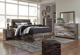 Derekson Queen Bed footboard drawer detail