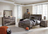 Detailed view of rustic butcher block laminate finish