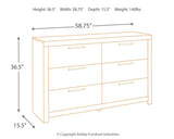 Dimension diagram of Derekson Multi Gray Dresser