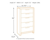 Dimension diagram for Derekson Multi Gray Chest of Drawers