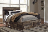 Rustic multi gray finish close-up on Derekson Queen Bed