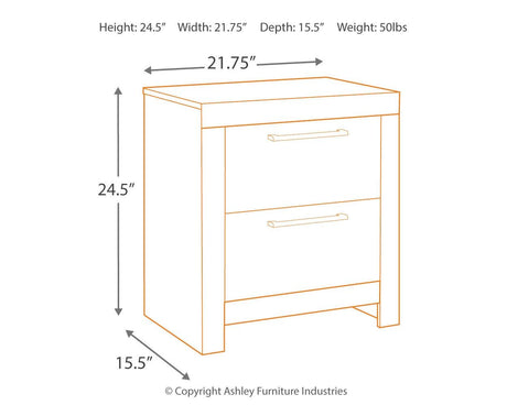 Derekson Multi Gray Nightstand drawer interior detail