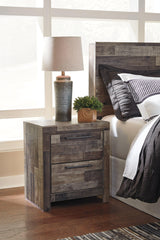 Derekson Multi Gray Nightstand close-up on drawers and handle
