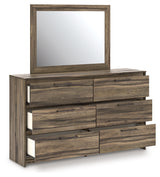 Elbrim Brown dresser open drawers showing interior