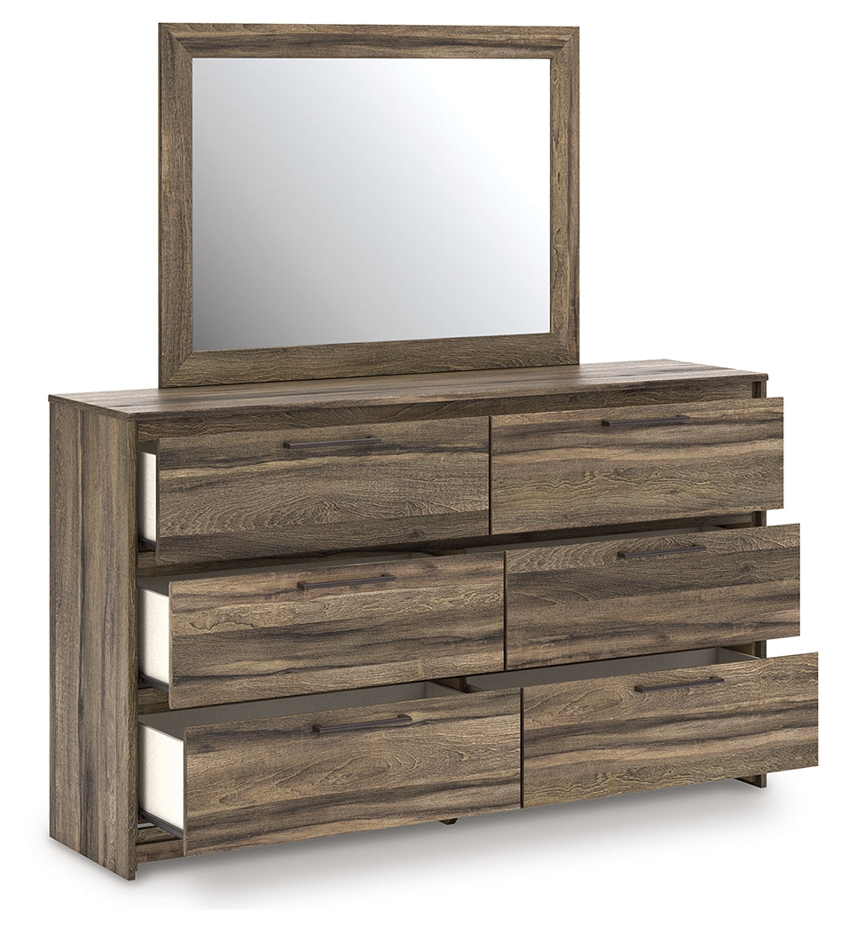 Elbrim Brown dresser open drawers showing interior