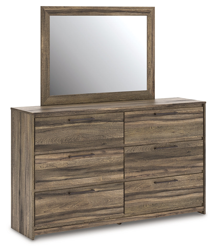 Elbrim Brown dresser and mirror angled view