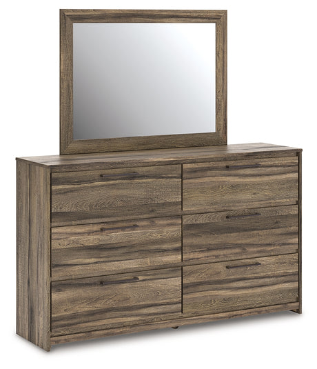Elbrim Brown dresser and mirror angled view