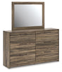 Elbrim Brown dresser and mirror angled view