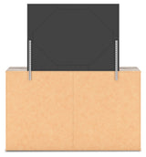 Back view of Elbrim Brown dresser and mirror