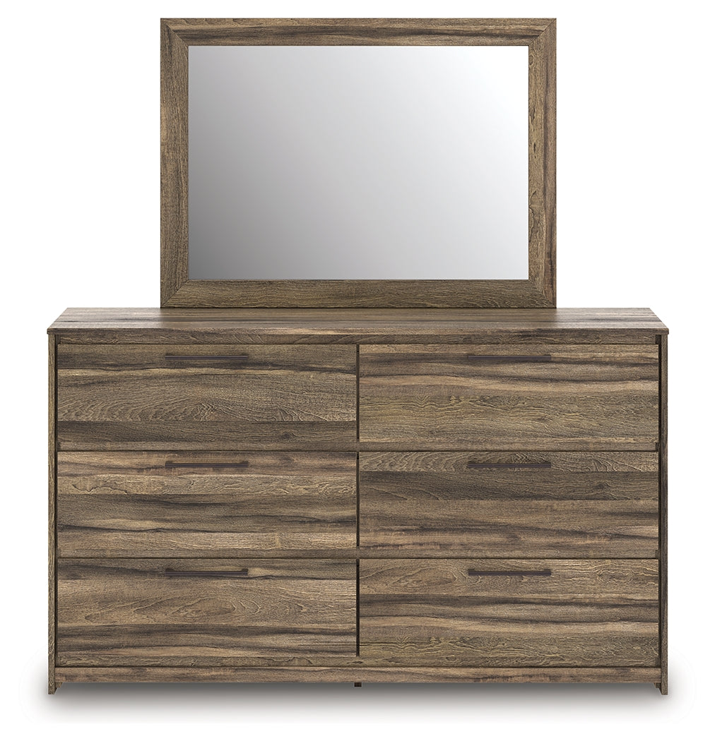Elbrim Brown dresser and mirror head-on view