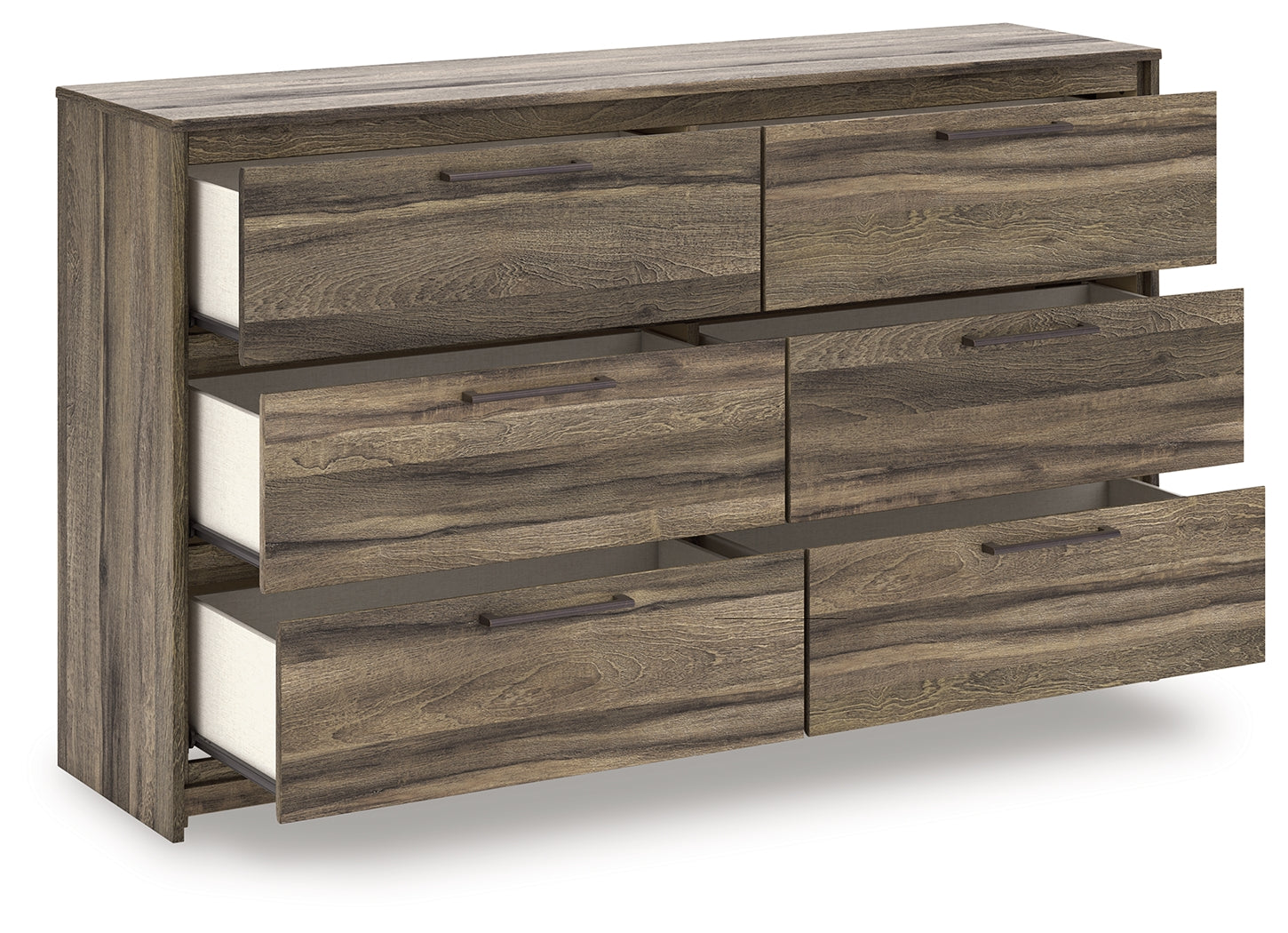 Elbrim dresser with one drawer open showing interior