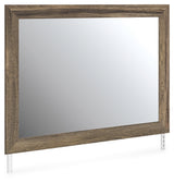Elbrim Weathered Brown Bedroom Mirror angled side view