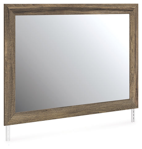 Elbrim Weathered Brown Bedroom Mirror angled side view