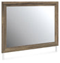 Elbrim Weathered Brown Bedroom Mirror angled side view