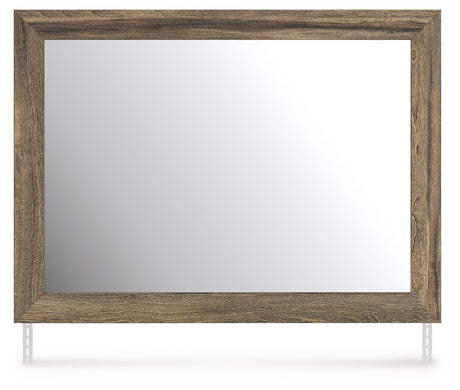 Elbrim Weathered Brown Bedroom Mirror straight on front view