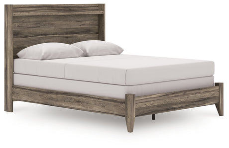 Elbrim Brown Queen Panel Bed side angle