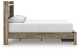 Side view of Elbrim queen panel storage bed
