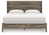 Elbrim king panel bed head-on view showing panel headboard