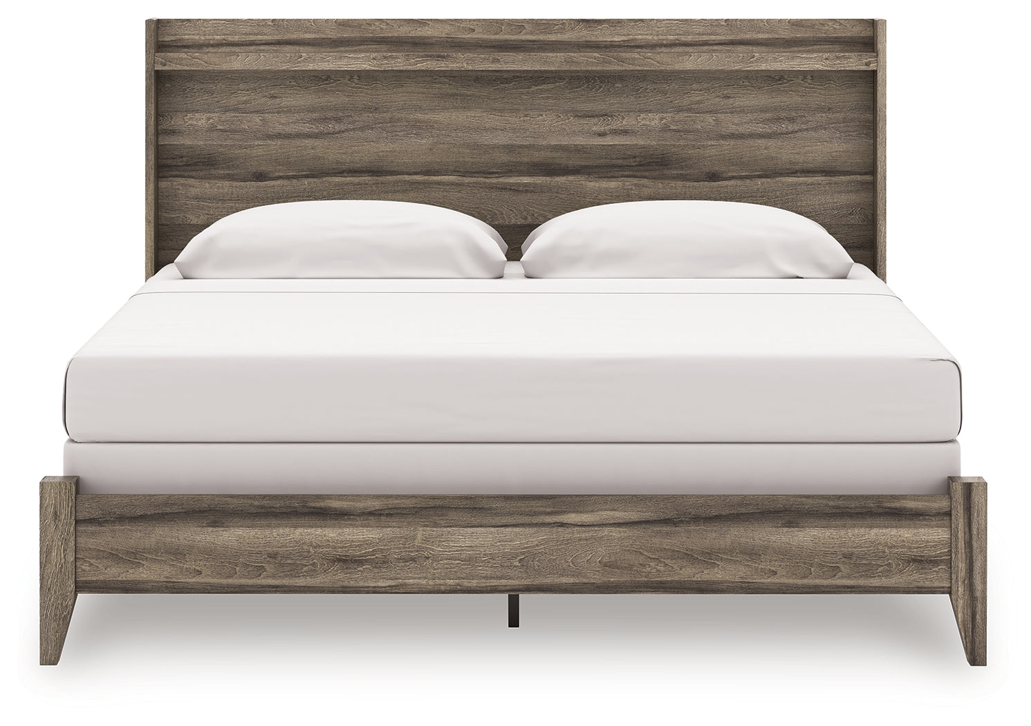 Elbrim king panel bed head-on view showing panel headboard