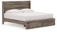 Elbrim king panel storage bed angled front view