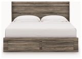 Elbrim king panel storage bed head-on front view
